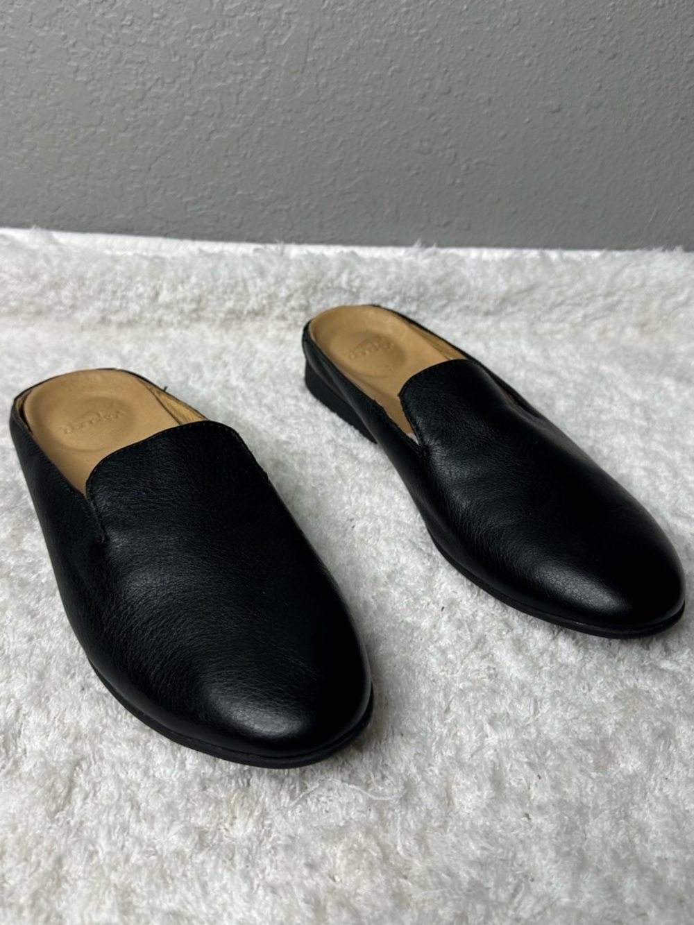 Dansko Lexie Black Milled Nappa Leather Slip On Mules Shoes Size 37 Us 6.5-7 - Picture 4 of 10